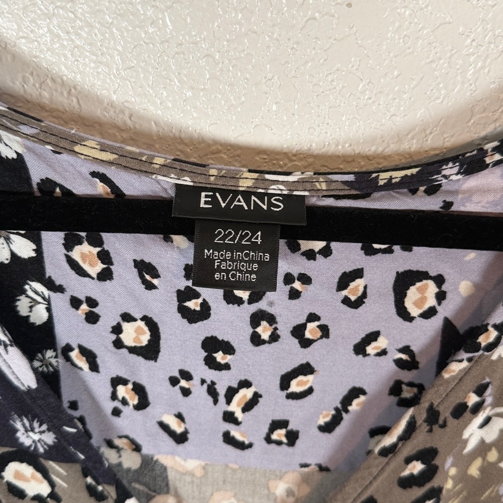 Evans Sasha Patchwork Floral Leopard Button Front… - image 5